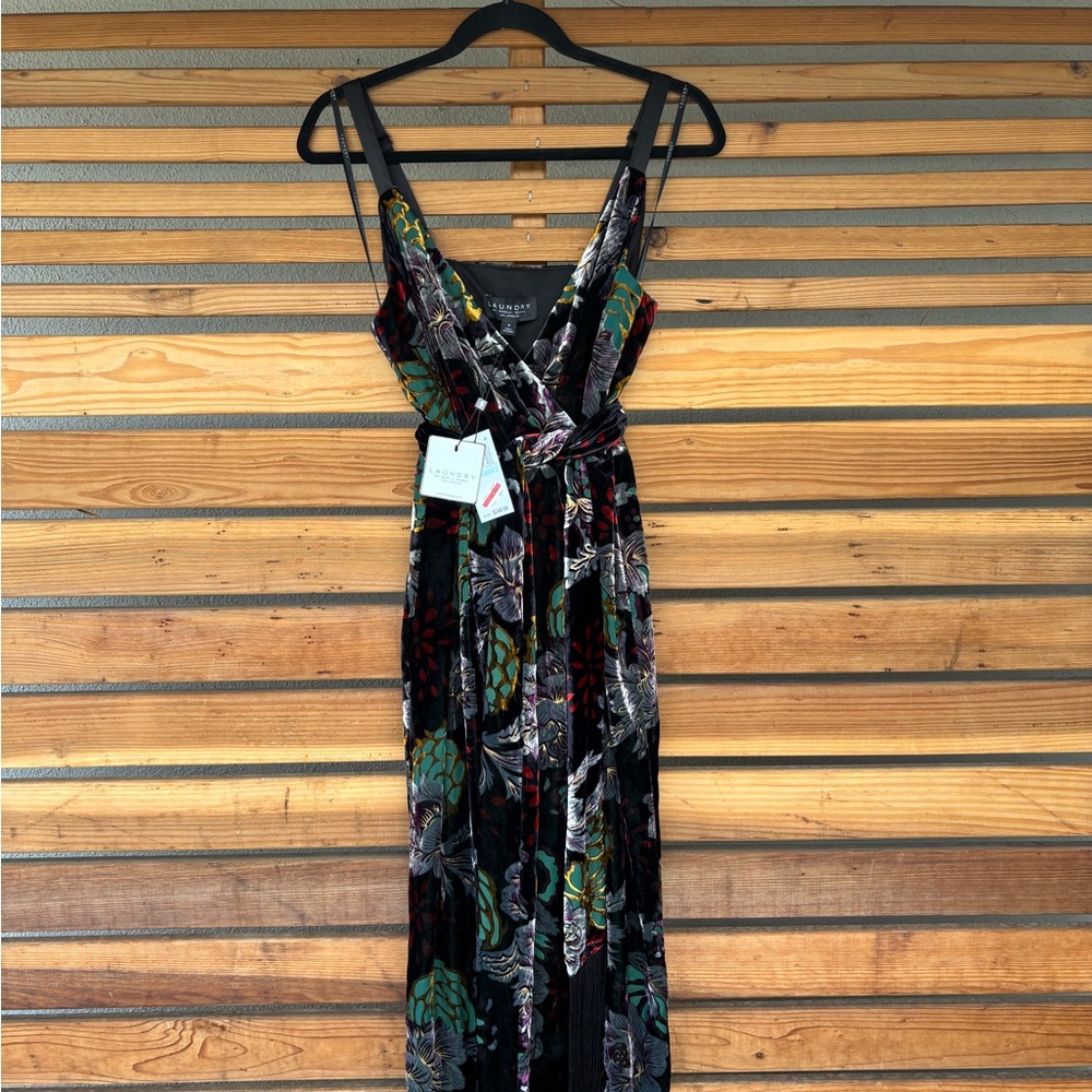 Laundry by Shelli Segal Multicolor Velvet Maxi Dress